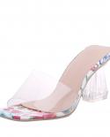High Quality New Women Sandals Pvc Crystal Heel Transparent Women  Clear High Heels Summer Sandals Pumps Shoe Size 3543