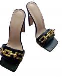 New Womens Shoes  And  Style Sandals Slippers Fashion Square Chain High Heel Large Size Casual Gladiator  Womens Slipp
