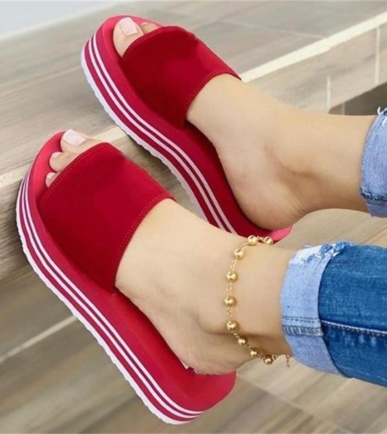 2022 New Summer Women Wedges Sandals Fashion Solid Color Thick Bottom Female Shoes Outdoor Comfortable Skidproof Ladies 
