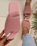 Summer Women Slippers Mesh Breathable Soft Wedge Shoes Solid Color Slip On Platform Sandals Lady Fashion Beach Slides Sa