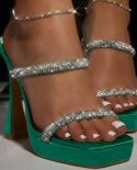2022 New Womens Sandals High Heels Sandals Fashion Summer Shoes Strap Sandals Comfortable Fast Rhinestones Sandalias Mu