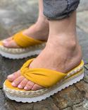 Womens Wedge Platform Sandals Summer Shoes Ladies Thick Bottom Hemp Rope Flip Flops Female Casual Roman Shoe Plus Size 