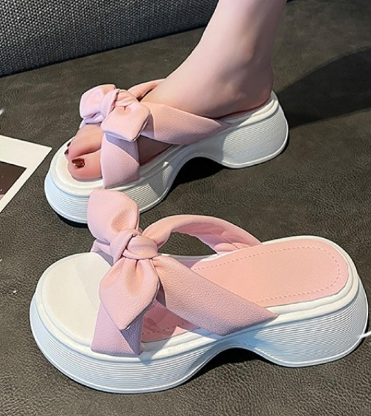 أحذية نسائية جديدة لعام 2023 شبشب كتان منزلي للنساء تصميم نسائي لطيف أحذية مريحة شرائح منصة للفصول الأربعة للأزواج Sa