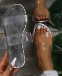 Summer 2022 New Pvc Sandals Women Flip Flops Flats Transparent Slippers Fashion  Dress Party Casual Open Toe Shoes Slide