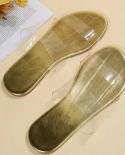Summer 2022 New Pvc Sandals Women Flip Flops Flats Transparent Slippers Fashion  Dress Party Casual Open Toe Shoes Slide