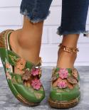 2022the Newr Shoes Flower Slippers Handmade Slides Flip Flop On The Platform Clogs For Women Woman Slippers Plus Size