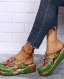 2022the Newr Shoes Flower Slippers Handmade Slides Flip Flop On The Platform Clogs For Women Woman Slippers Plus Size