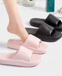 Women Soft Sole Cloud Slippers Home Bathroom Mute Anti Slip Slides Platform Pillow Slippers For Woman Summer Eva Flip Fl