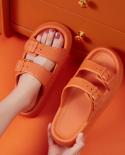 Fashion Buckle Thick Platform Slippers Women Home Soft Sole Eva Cloud Slides Sandals Woman 2023 Summer Non Slip Beach Fl