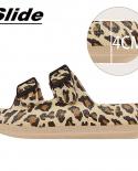 Leopard Thick Platform Cloud Slippers For Women Double Buckle Soft Sole Pillow Slides Sandals Woman Summer Non Slip Flip
