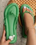 Yellow Pu Leather Platform Flip Flops Women Fashion Clip Toe Flat Sandals Woman 2023 Summer Non Slip Beach Slippers Plus