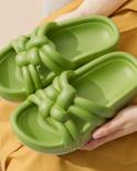 Chunky Platform Pillow Slippers For Women 2023 Summer Soft Sole Wedge Sandals Woman Thick Bottom Non Slip Beach Flip Flo