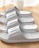 Women Home Slippers Flat Heel Soft Sole Non Slip Thick Platform Quick Dry Eva Cushioned Sole Cloud Slippers Bathroom Sup