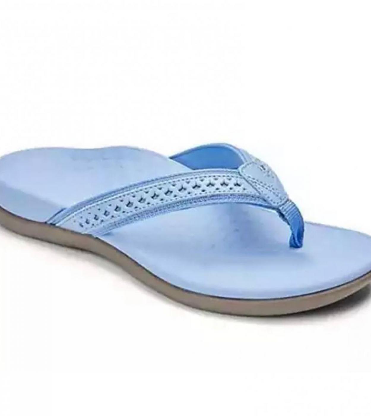 35   43 Women Summer Slippers Faux Leather Casual Thick Heel Anti Skid Flip Flops Outdoor Beach Sandals