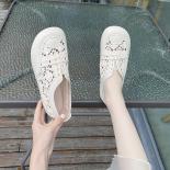 Womens Shoes 2023 Summer New Soft Bottom Breathable Mesh Fisherman Shoes Hollow Package Head Flat Bottom One Stirrup Sa