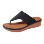 Summer Casual Sandals Solid Hollow Leather Flip Flops 2023 Hot Sale Women Wedge Platform Uni Sandals Casual Comfy Slippe