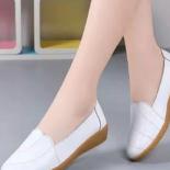 Fashion White Leather Casual Shoes For Women Summer Flats Cut Outs Breathable Loafers Ladies Ballet Shoes Moccasins Fema