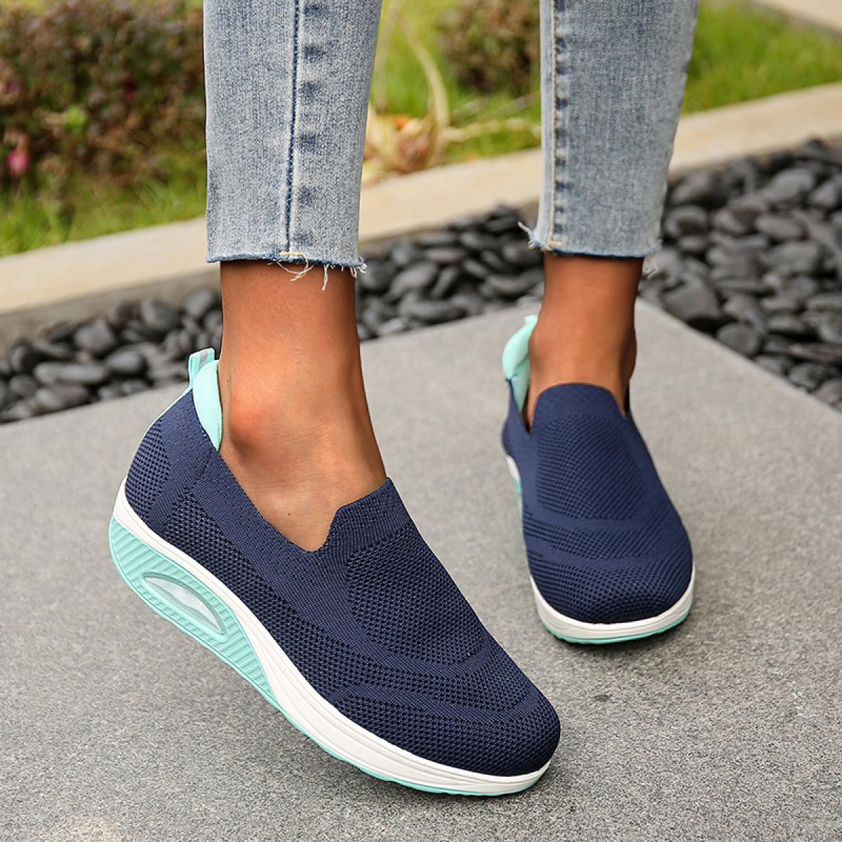 Women Sneakers Slip On Spring Summer Cushioning Sports Shoes For Female Wine Red Comfortable Womens Loafers Flats