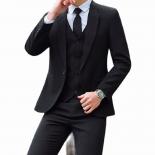 Conjuntos de blazers jaqueta calças colete 3 pçs moda nova masculina casual boutique negócios cor sólida vestido fino terno casa