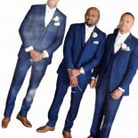 Blue Wedding Tuxedos For Groom New Groomsmen Best Man Suit Men's Suits Bridegroom (jacket+pants+vests) Party Custom Made