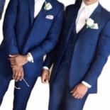 Blue Wedding Tuxedos For Groom New Groomsmen Best Man Suit Men's Suits Bridegroom (jacket+pants+vests) Party Custom Made