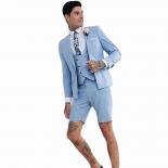 Summer Beach Sky Blue Mens Wedding Tuxedos 2022 Slim Fit One Button Shawl Lapel Groom Wear Suits Groomsman Prom Blazer 3