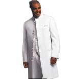 2023 Men Suit Long Coat White Groom Tuxedos Groomsman Blazer Business Prom  (jacket+pants+vest) Terno Masculino