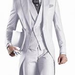 Italian Gentleman Style Wedding Man Long Tail Coat Groom Prom Tuxedos Formal Mens Suits Terno Masculino (jacket +pants +