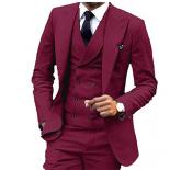 Men's Suit 3 Piece One Button Lapel Double Breasted Slim Fit Casual Business Dress Suits For Wedding Tuxedo Blazer+pants