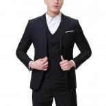 Costume Homme Business 3 Pieces Classic Blazers Suit Sets Men Business Blazer +vest +pants Suits Sets  Men Wedding Party