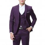 Costume Homme Business 3 Pieces Classic Blazers Suit Sets Men Business Blazer +vest +pants Suits Sets  Men Wedding Party
