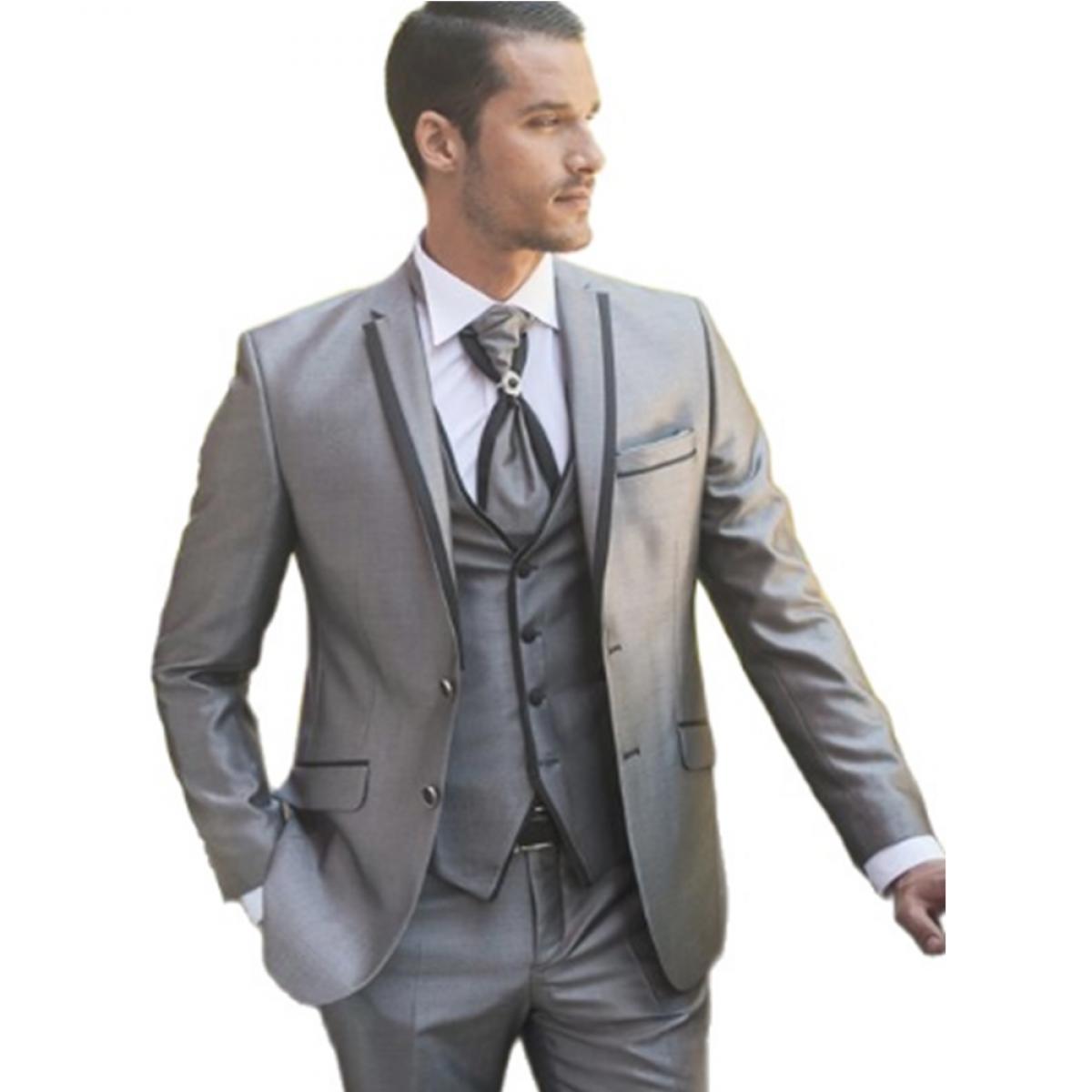 2022 Men Suits Wedding Groom Silver Shine Material 3 Pieces Wedding Suits For Men Tuxedo Men Clothing