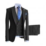 2022 Slim Fit Skinny   Elegant  Men's Business Suits  One Button Bridegroom Men 3 Pieces(jacket+pant+vest)