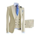 2022 Slim Fit Skinny   Elegant  Men's Business Suits  One Button Bridegroom Men 3 Pieces(jacket+pant+vest)