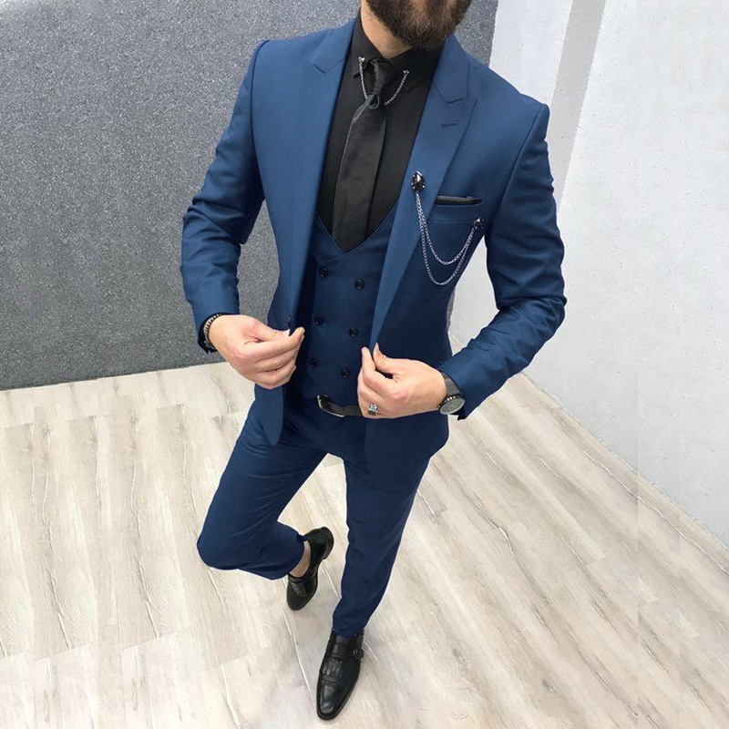 Royal blue coat pant 3 piece cheap