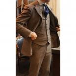Tweed Men Suits 3 Pieces Notched Lapel V Neck Groomsmen Tuxedo For Wedding Notched Lapel Suits Men (blazer+vest+pants)