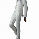 2022 New Fashion Slim White Men's Wedding Tuxedos Business Suits Two Bottom Men Suits 3 Pieces(jacket+pant+vest)trajes D