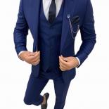 2023 New  Men Slim Fit Wedding Groom Wear Peak Lapel One Button Business Suit Male Blazer (jacket+pant+vest) Costume Hom