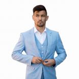 Sky Blue Suit Men Blazer Sets Slim Fit Leisure Business Wedding Dress Suits For Men Terno Masculino Tuxedo 3 Pcs Costume