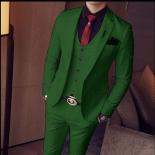 Blazer Sets Men's Suits Custom Slim Fit 3 Piece Gentlemen Wedding Groomsmen Standard Collar Dress (jacket + Vest + Pants