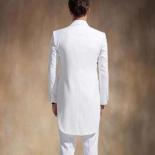 2022 تصميم المعطف الإيطالي الأبيض الرجال البدلة سليم صالح بدل زفاف للرجال العريس البدلات الرسمية العريس سترة + السراويل + سترة