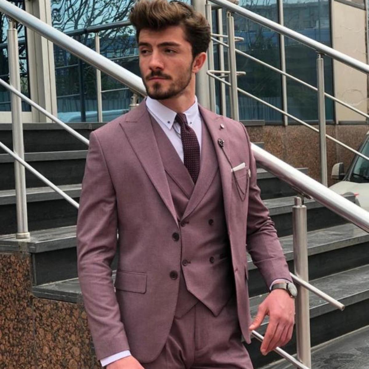 2022 Men Suits Slim Fit Business Uniform Office Suit Wedding Groom Party 3piece Jacket Pants Vest Notch Lapel Two Button