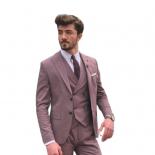 2022 Men Suits Slim Fit Business Uniform Office Suit Wedding Groom Party 3piece Jacket Pants Vest Notch Lapel Two Button