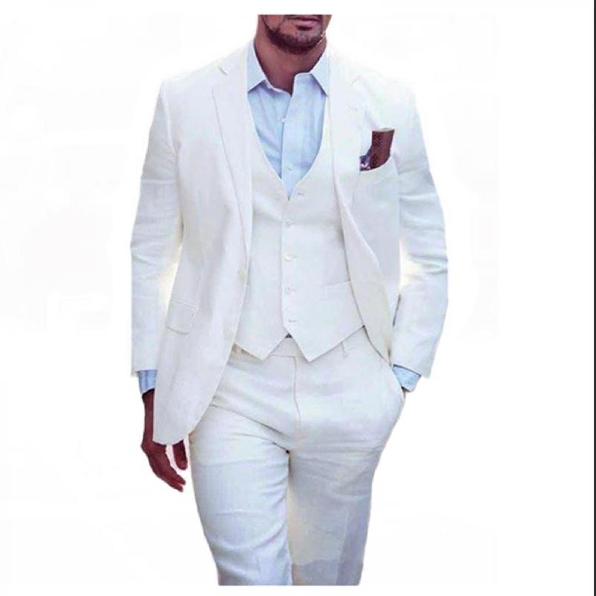 Blazer blanco de verano para hombre trajes para boda esmoquin