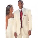 New Style Blazer Sets Groom Tuxedo Ivory Groomsmen Notch Lapel Wedding/dinner Suits Best Man Bridegroom (jacket+pants+ve