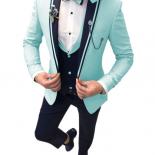 Colorful Wedding Men Suits Peak Lapel Costume Homme Groom Prom Party Terno Masculino Slim Fit Bridegroom Fashion Blazer 