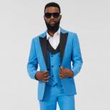 2023 Men's Suits Black Peak Lapel Point Collar Casual Slim Fit Groomsmen  Tuxedo Wedding 3 Piece(jacket+vest+pants)