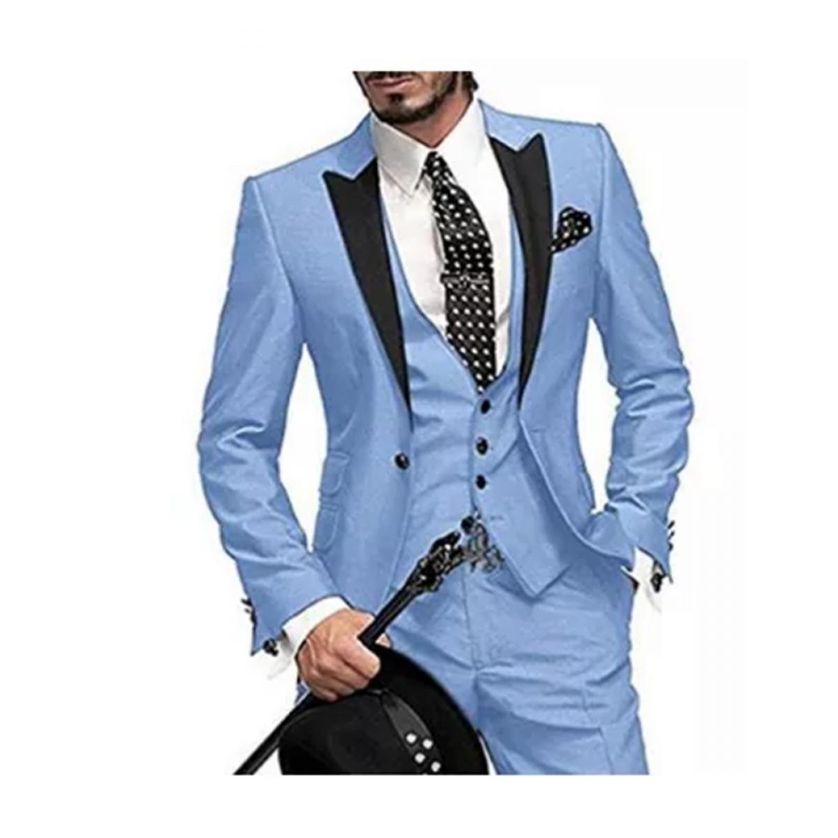 Italian Colorful Classic Purple Tuxedo Groom Prom Dress Wedding Dress Elegant Slim Men's Suit Set 3 Piece(jacket+pant+ve