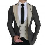 2022 Newest Men's Double Breasted Tank Top Pants Wedding Groom Tuxedo Men's Western Fit Men's Suits 3pcs Jacket Vest Pan