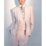 2022 New Women's Pink Business Office 3 Pezzi Abiti Formali Donna Custom Made Uniform Party Prom Suits Garnitur Damski  